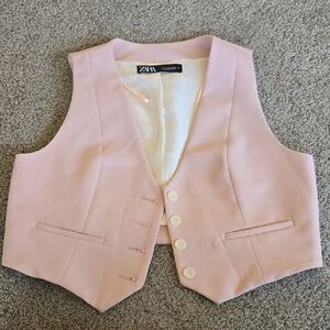 Zara Blush Pink Buttoned Vest
